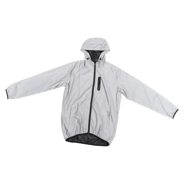 Helreflekterende jakke for sykling Full reflekterende vanntett vindjakke med hette for utendørssportelskere L