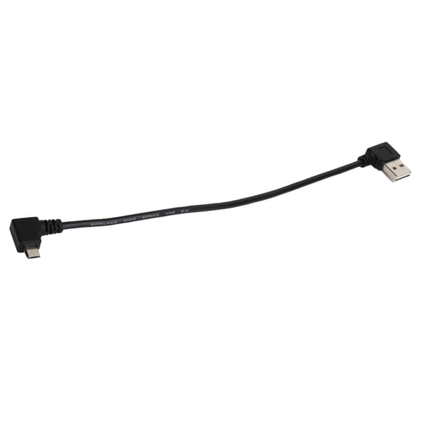 USB A till Micro USB Hane Rätvinklig Adapter Datakabel 24cm Svart