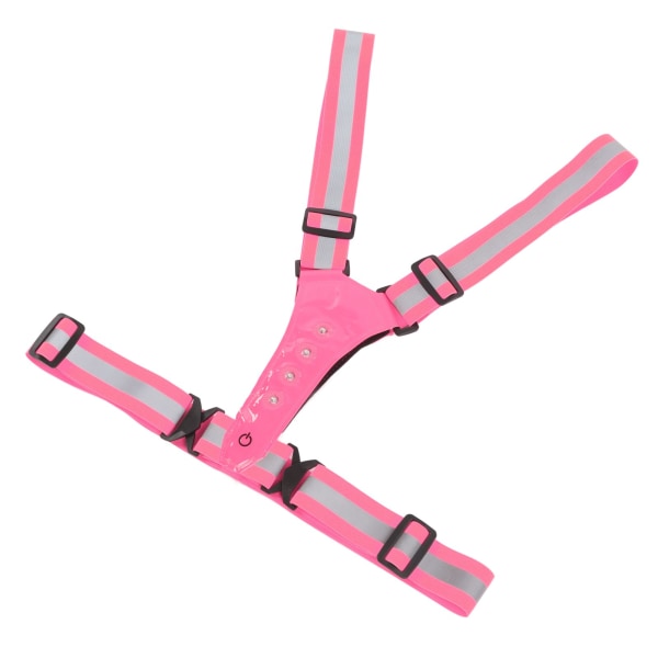LED reflexväst Elastisk hög synlighet Regntät ventilerande upplyst sportsäkerhetsväst för löpning Cykling Rosa