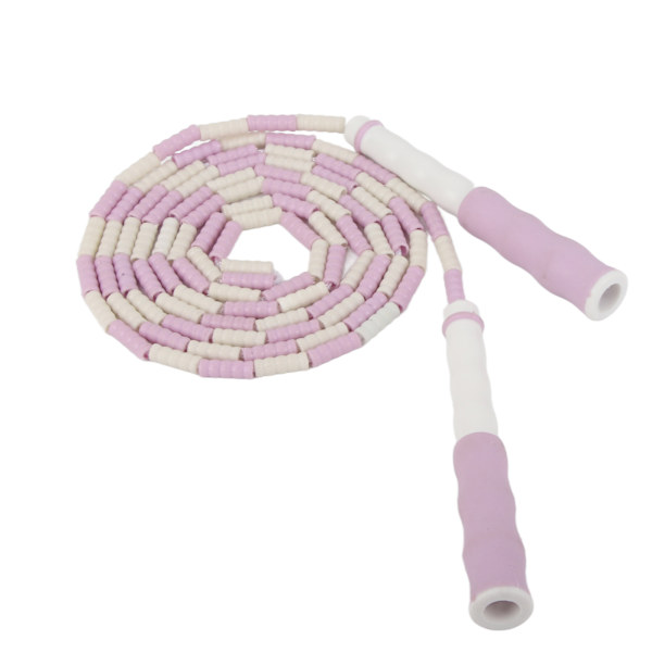 Justerbar hoppetau med segmenter, uten floker, perler, fleksibel PP-plast hoppetau for barn, lilla