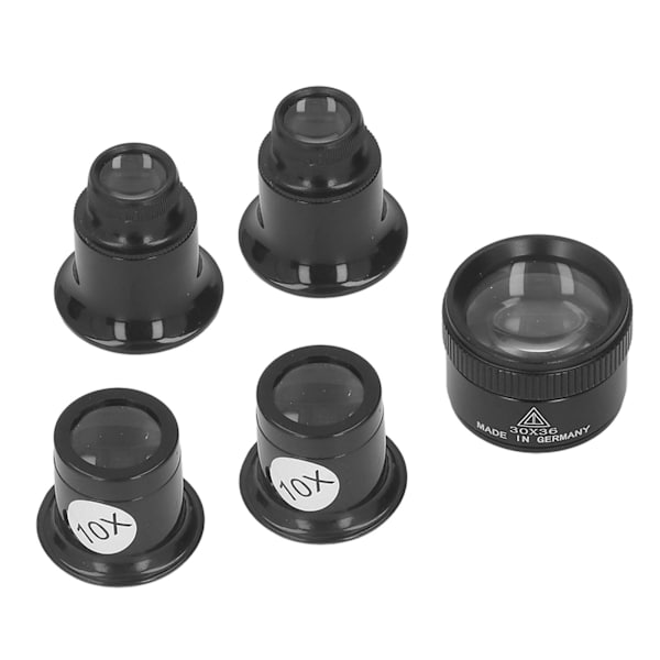 5 st monokulär förstoringsglas 10X 20X 30X 30x36mm multifunktionell lätt bärbar ögonförstoringsglas