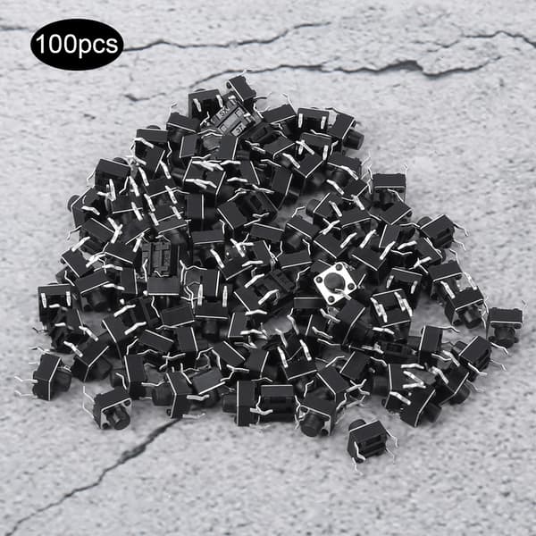 100 stk. Momentan taktil trykknappbryter Mini Micro Tact Switch Tilbehør 6 x 6 mm