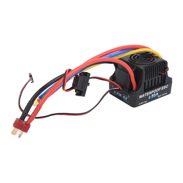 Elektronisk Hastighedsregulator 80A ESC Vandtæt Børsteløs Varmeafledning ESC til 1/8 RC Bil