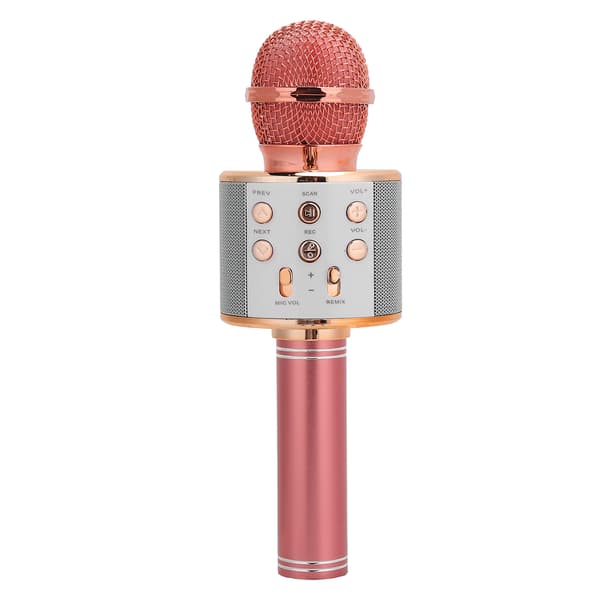 Trådlös Bluetooth Handhållen Mikrofon Högtalare Multifunktion KTV Roséguld
