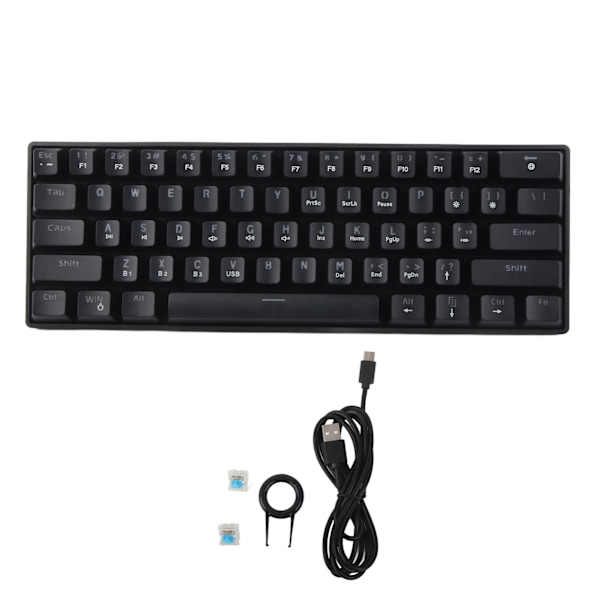Mekaniskt tangentbord 61 tangenter Dual Mode Färg Bakgrundsbelyst Gaming Universella Datortillbehör