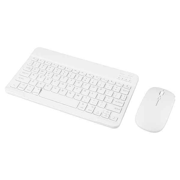 Trådlöst tangentbord och musset, Bluetooth-tangentbord och musset, bärbart matchande tangentbord och mus för PC-bärbar dator, vit