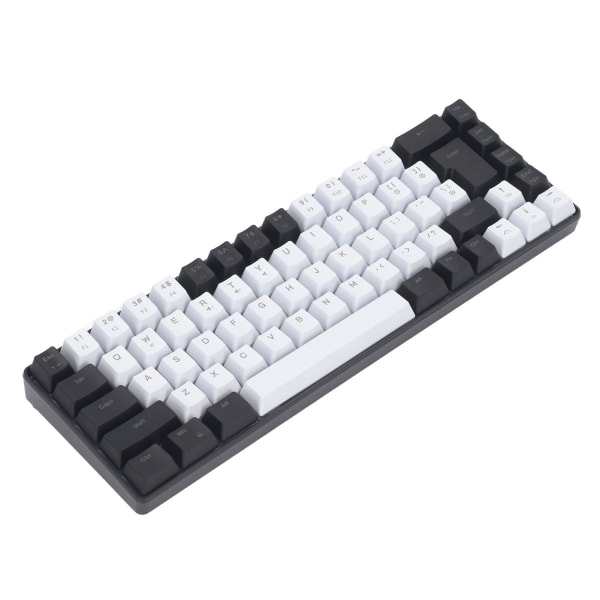 Membran Gaming Keyboard 68 Taster RGB Baggrundsbelyst Ergonomisk USB Interface Computer Keyboard til Win System Office Family Sort Hvid