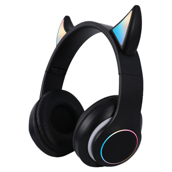 Taitettavat Bluetooth -kuulokkeet HiFi Hehkuva Effect Kevyt Mukavat Söpöt Langattomat Kuulokkeet Musta