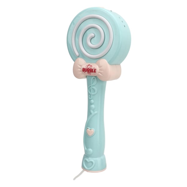 Bobleblåserstav Lollipopstil med lys musikk Elektrisk magisk boblestav Automatisk blåsende boblepistol lyseblå