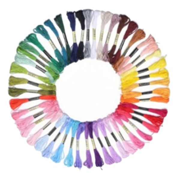 100 farver Broderitråd Polyester Bomuld Blød Farverig Broderitråd til DIY Håndværk Armbånd