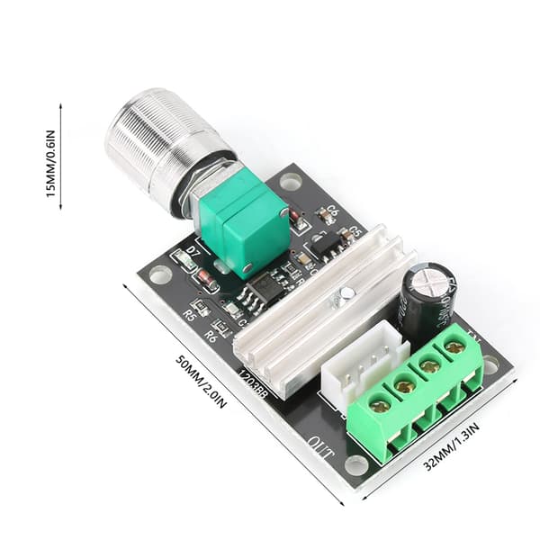PWM Motorhastighetskontroller - 3A Reversibel Regulator, 6V/12V/24V, med Bryter (1 Stk)
