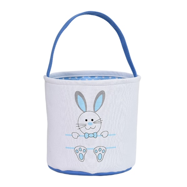 Cute Easter Bunny Canvas Basket Kids Easter Storage Gift and Egg Rabbit Basket for Children Party Decoration