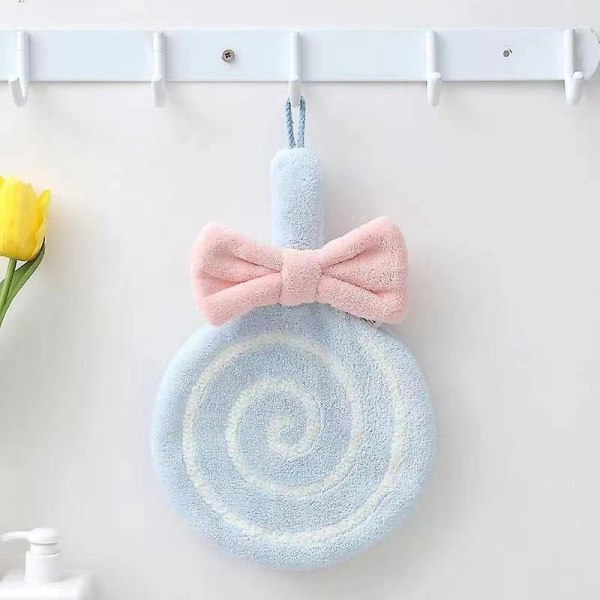 Mykt og absorberende blått Lollipop-håndkle for barn - Perfekt for kjøkken og bad