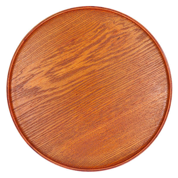Tretjenerbrett i tre, rundt, holdbart, enkelt, elegant stil, bredt bruksområde, blank overflate, stabil struktur, 21 cm
