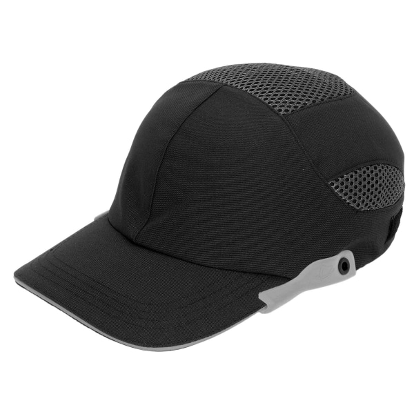 Bump Hat Baseball Hjelm med Skygge Åndbar Beskyttende Justerbar til Sport Arbejde Sort med Grå Kant