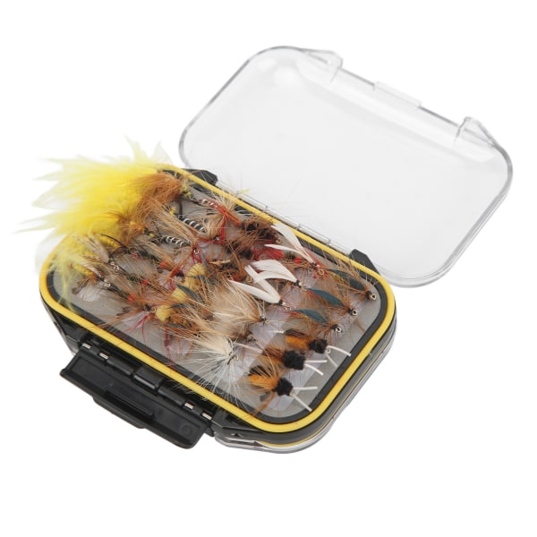 60 STK Fluefiskeri Lure Farverig Simulering Insect Bait Tackle Kit med gennemsigtig boks