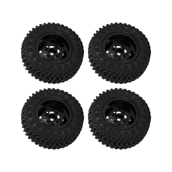 4 stk. 55 mm Forreste Bageste Gummidæk og 5 Egers Metal Fælgsæt til AXIAL SCX24 1/24 RC Bil Sort