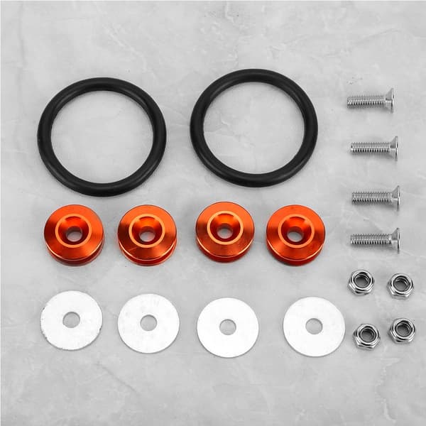 Färgglada snabbfästen Gummiringar Kit Bil Stötfångare Bagagelucka Stänkskydd Lock Orange