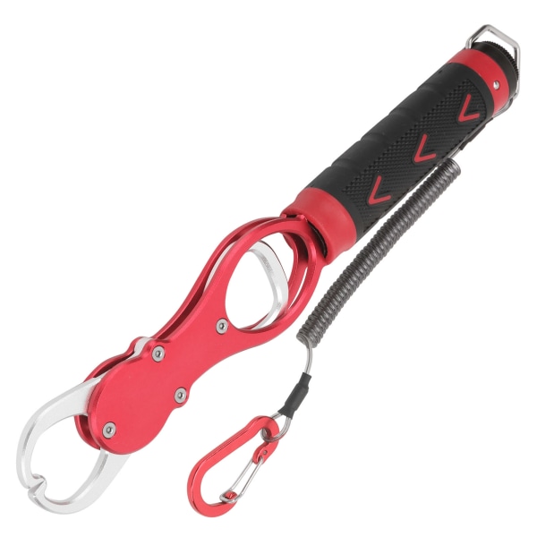 Fiskkontroller i aluminiumlegering med bärbar våg för fiskeläppgrepp Red