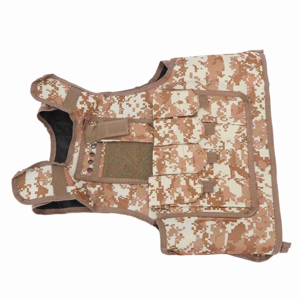 Kids Jungle Games Väst 600D Oxford Cloth Multi Pocket Justerbar Kids Explorer-väst för små barn Kamouflage ljusgul