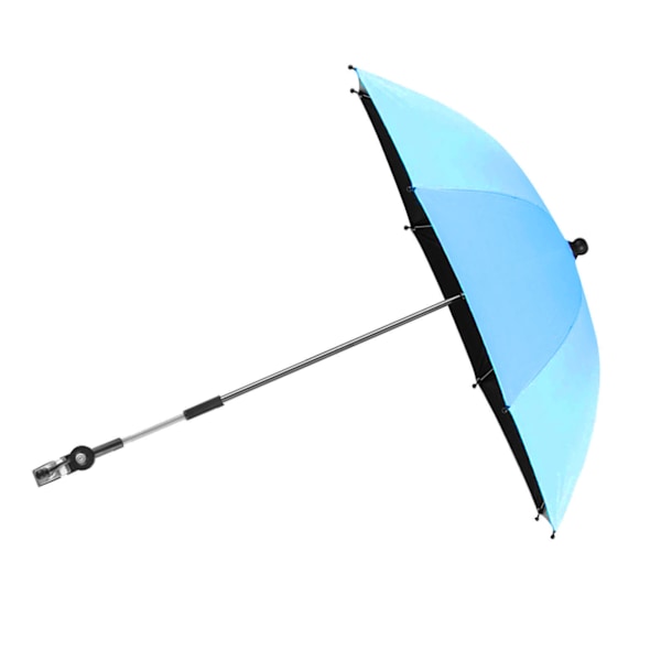 Babyvogn Parasol UV Beskyttelse Fri Rotation Aftagelig Universal Vogn Paraply Blå