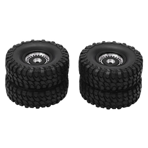 4 stk. 55 mm Forreste Bageste Gummidæk og 24 Huls Fælgsæt til AXIAL SCX24 1/24 RC Bil Sort