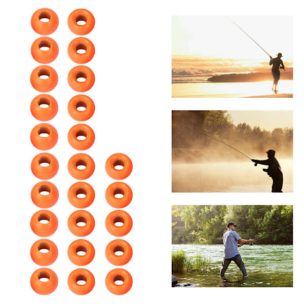 25 st flugbindande volframlegeringspärlor Runt nymfhuvud Ball fiskeredskap Orange (3,8 mm)