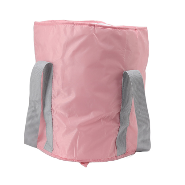Hopfällbar fotbalja i polyester, dubbelskiktad hopfällbar campinghink med förvaringsväska för utomhusbruk, rosa
