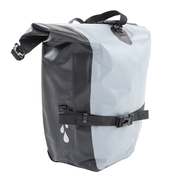 Cykeltaske til bagagebærer Grå Cykeltaske Vandtæt 500D PVC Stor Kapacitet Hurtigudløser Spænde Design Slidstærk Cykel Bagtaske 15L Kapacitet