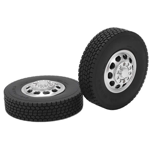 2 KPL 85mm Alumiiniset Etu 10 Reiän Vanteet Kumirenkailla Tamiya 1/14 Traktorikuorma-autoon
