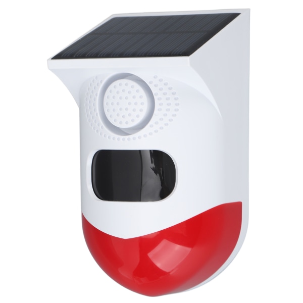 Utomhus Solcellsdriven Rörelsesensor Alarm Utomhus Solcellsdriven Säkerhet Trådlöst Alarm med Ljud- och Ljusvarning