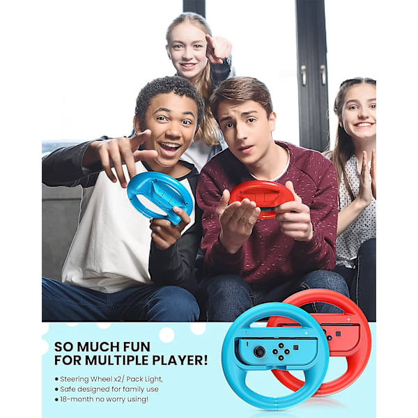 2 stk ratt kompatibel med Nintendo Switch-ratt, tilbehør til hjemmetreningsfest