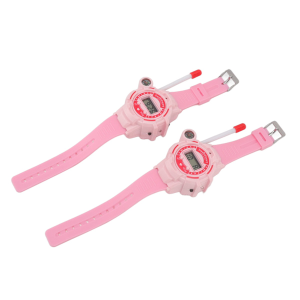 Barn Walkie Talkies Klocka LCD-skärm Brusreducering Teleskopantenn Samtal Walky Talky Klocka Rosa