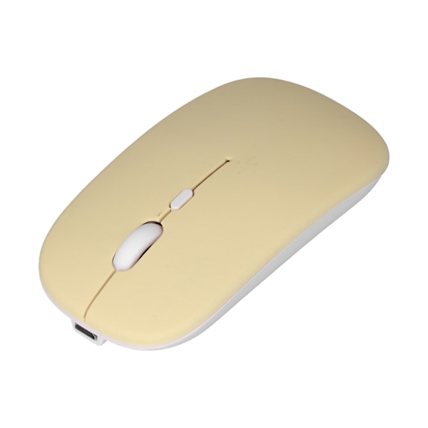 Trådløs Mus Genopladelig DualMode 2.4G Ergonomisk Lydløs Optisk Computer Tilbehør (Gul)