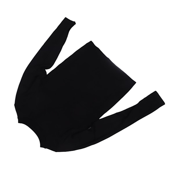Dame Langærmet Trøje Hurtigtørrende Rund Hals Høj Stretch Slim Fit Træningstop til Fitness Yoga Løb Vandring Sort S