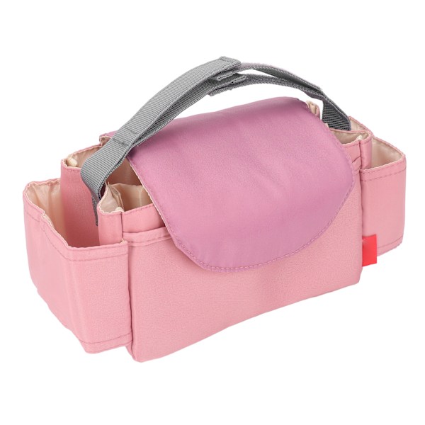 Babyvognpose Vandafvisende Nylon Multilommer Enkel Antiwear Babyblepose til Seng Væggen Bord Pink