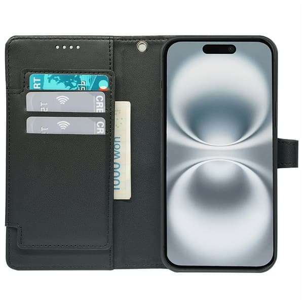 SKALO iPhone 17 9-RUM Pung Etui - Sort Svart black