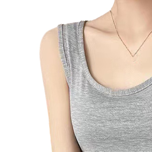 Naisten Toppeja Pehmeä Hengittävä Camisole Leveä Olkahihna Hihaton Yksivärinen Tank Top Kevät Kesä Harmaa L