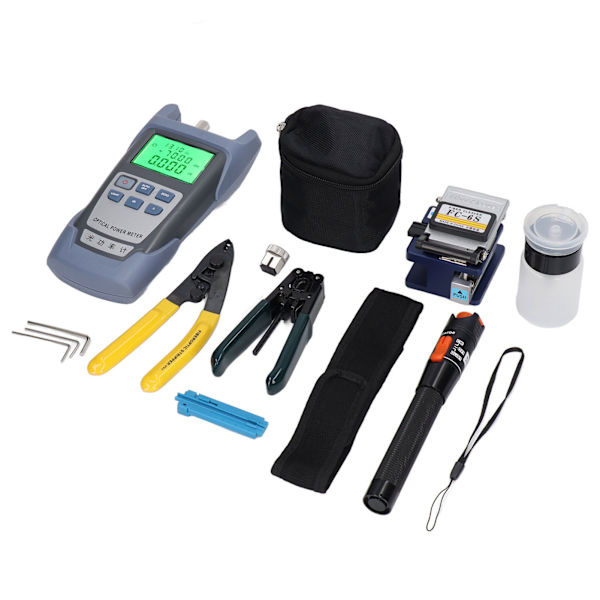 15 stk optisk fiber effektmåler optisk kabeltester ‑70~+10dbm verktøysettsett for kommunikasjon