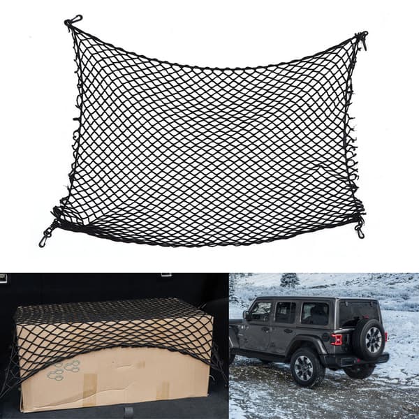 Jeep Wrangler JL Bagasjeromsorganisator bak, elastisk netting