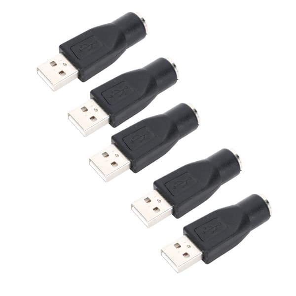 5 STK USB Han til for PS/2 Hun Adapter Konverter til Tastatur Mus med for PS/2 Interface