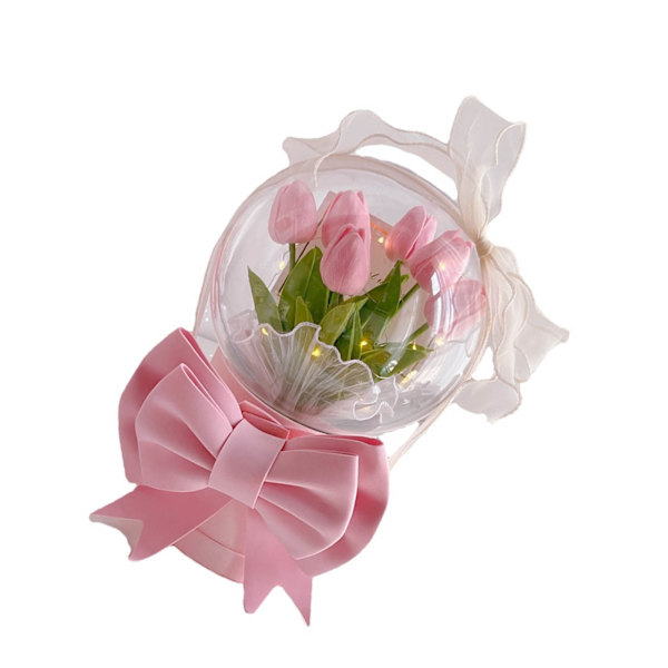 DIY Håndlavet Tulip Night Light Romantisk Soveværelse Sengen Sovelampe Ambient Lampe Bord Natlampe Pink