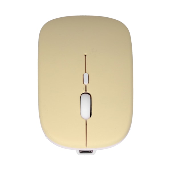 Trådløs Mus Genopladelig DualMode 2.4G Ergonomisk Lydløs Optisk Computer Tilbehør (Gul)