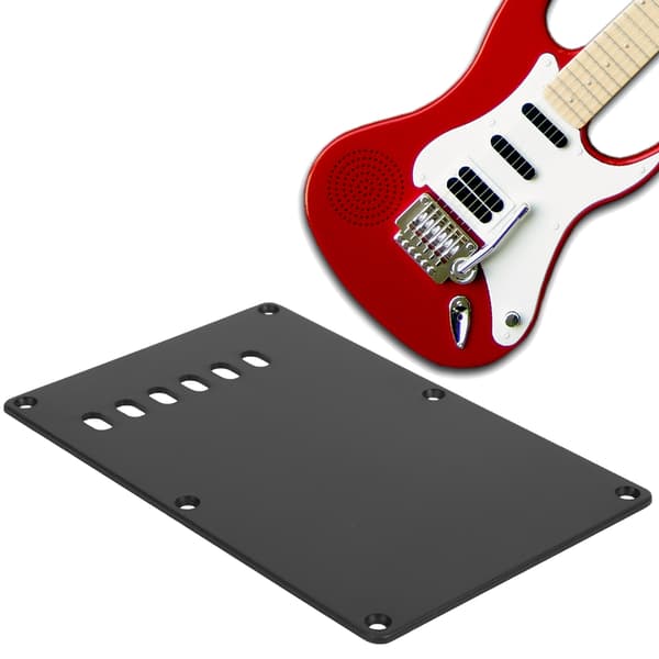 Elguitar bagdækplade bagpanel dækplade seks-huls pickguard (sort)