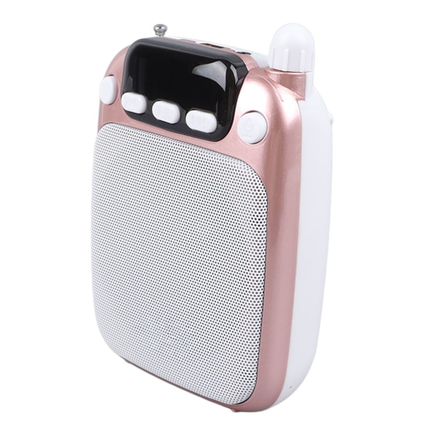 Stemmeforsterker Bærbar oppladbar Bluetooth-stemmeforsterker med kablet mikrofonhodesett for lærerveiledning Rose Gold