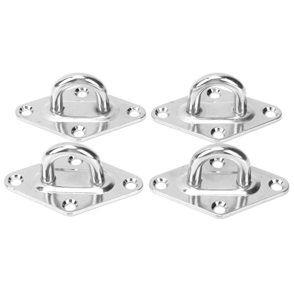 4 STK 8MM Eye Plate Diamantformad takkrokdyna Häftning Krokögla Marina hårdvara Yachttillbehör
