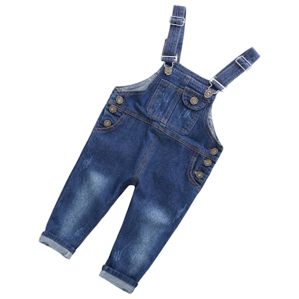 Barn Långa Overaller Justerbara Remmar Jumpsuit Vår Barn Denim Byxor för Pojkar och Flickor 120cm / 47.2in