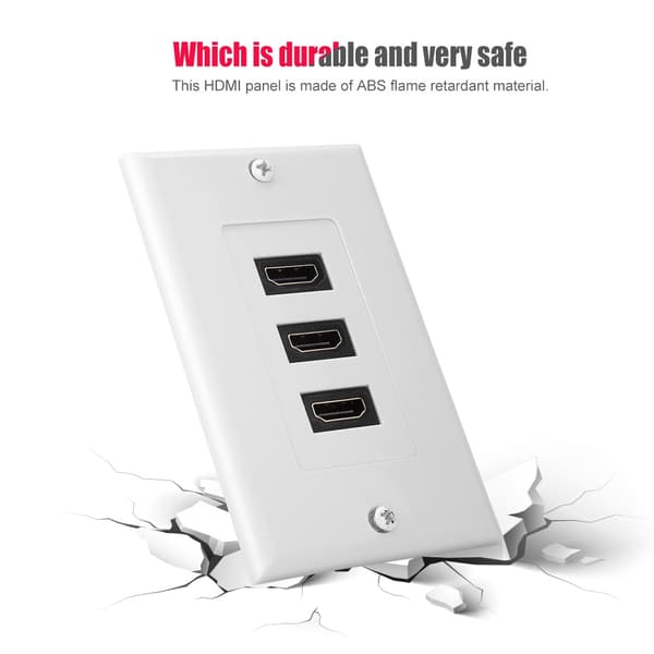 3-ports HDMI HD Video Panel Socket USB Hub Adapter Veggkontakt