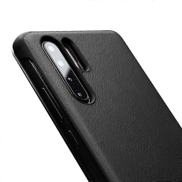 Til Huawei P30 Pro QIALINO Læder Sidevindue Smartphone Etui Black
