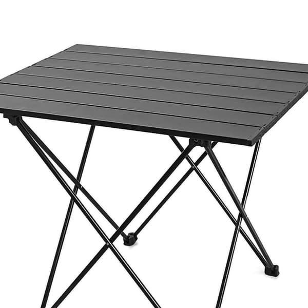 Udendørs Camping Bærbart Foldebord Aluminium Legering Camping BBQ Gadebod Sidebord Sort M